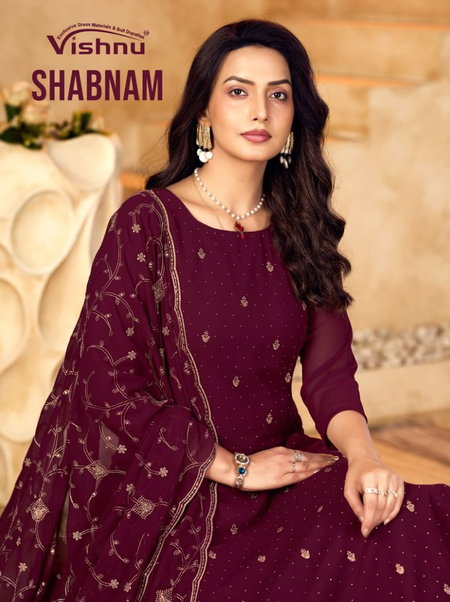 Shabnam By Vishnu Faux Georgette Dress Material Wholesale Market In Surat
